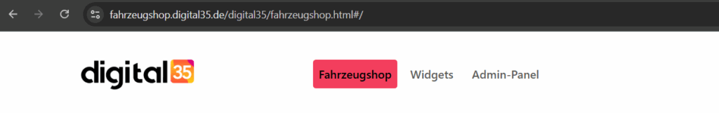 Admin-Bereich Button auf der Integrationsseite