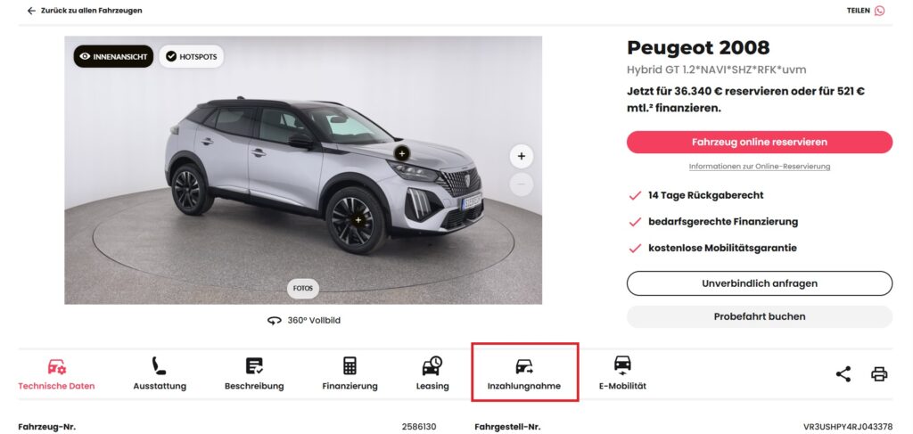 Inzahlungnahme-Prozess